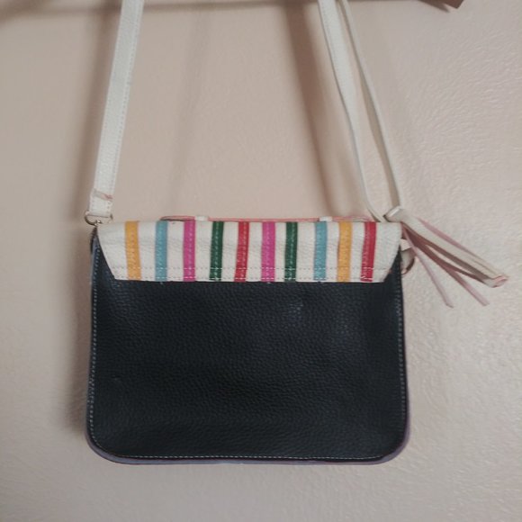 Women's Pastel Rainbow Shoulder Bag Purse - Picture 2 of 7